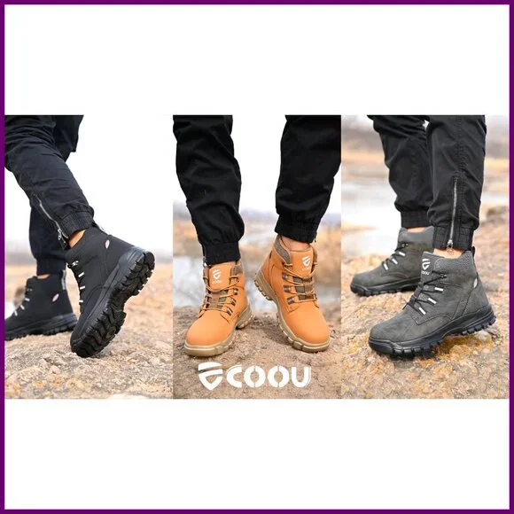 Steel Toe Safety Boots, Slip & Puncture Resistant, Industrial Work Shoes - Picture 7 of 7